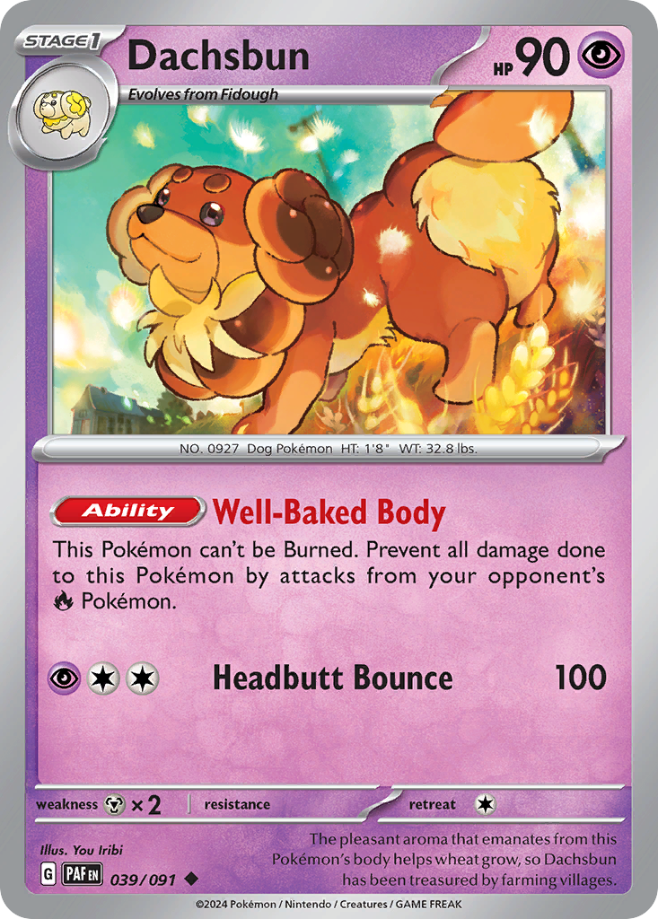 Dachsbun sv4pt5-39 Uncommon from Paldean Fates Set