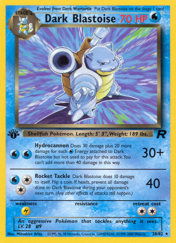 Dark Blastoise base5-20 Rare from Team Rocket Set