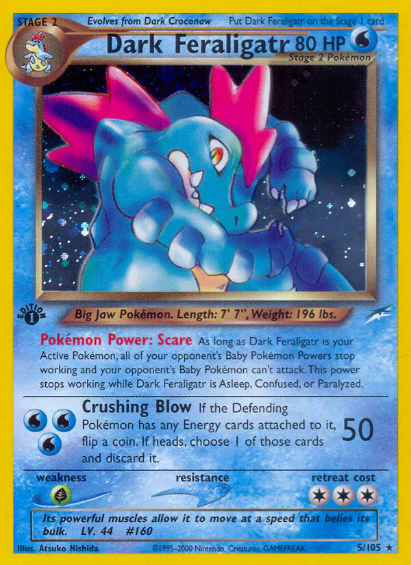 Dark Feraligatr neo4-5 Rare Holo from Neo Destiny Set