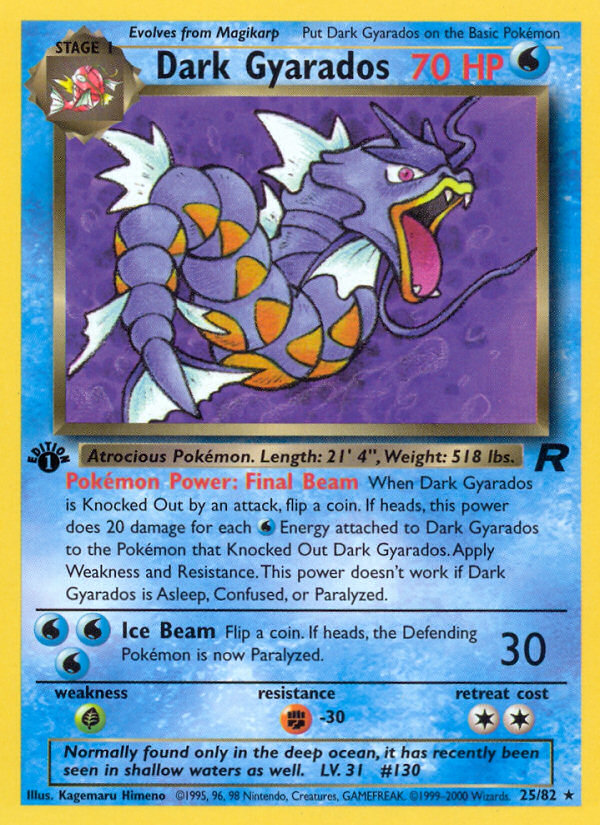 Dark Gyarados base5-25 Rare from Team Rocket Set