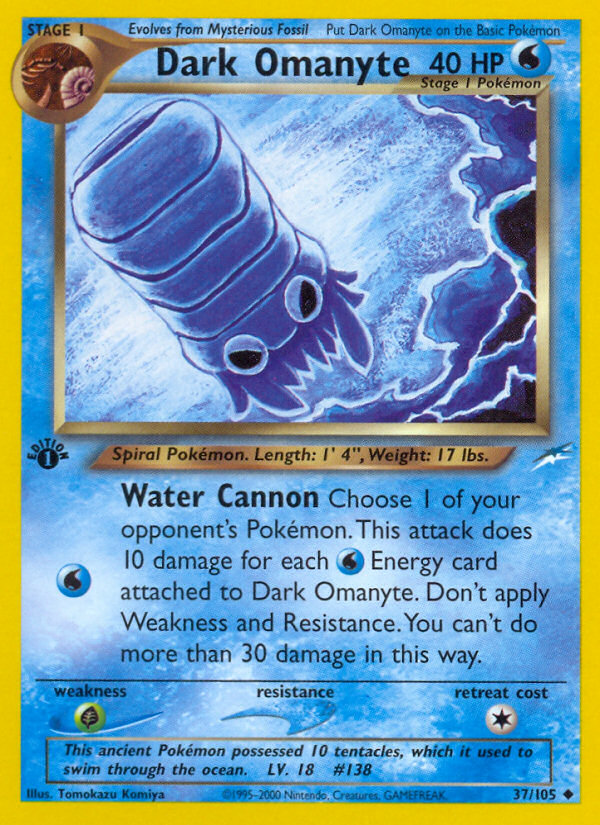 Dark Omanyte neo4-37 Uncommon from Neo Destiny Set
