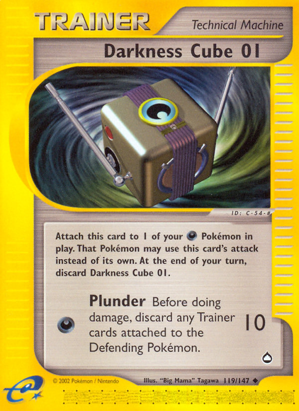 Darkness Cube 01 ecard2-119 Uncommon from Aquapolis Set