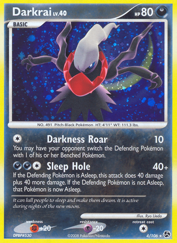 Darkrai dp4-4 Rare Holo from Great Encounters Set