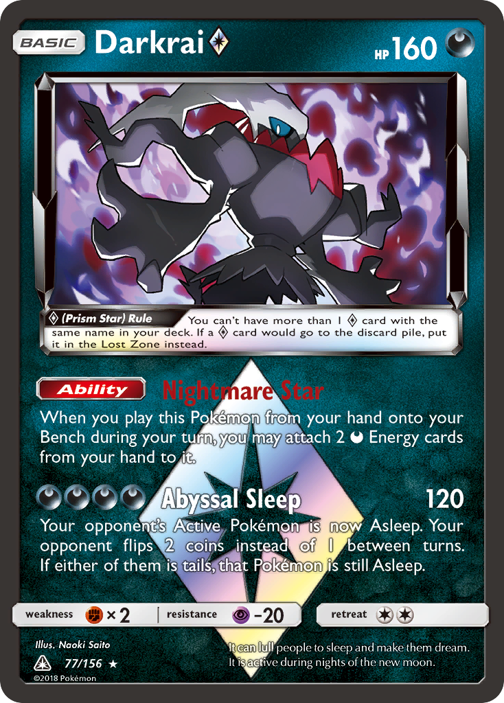 Darkrai ◇ sm5-77 Rare Prism Star from Ultra Prism Set