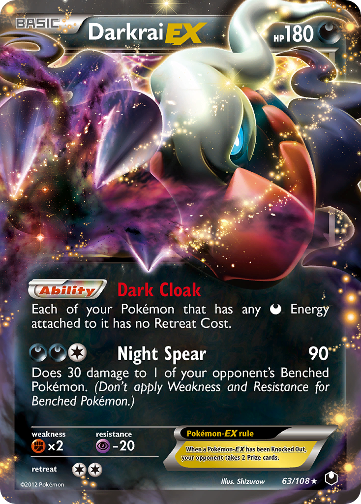 Darkrai-EX bw5-63 Rare Holo EX from Dark Explorers Set
