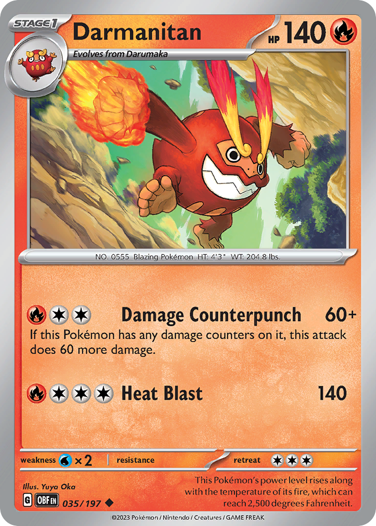 Darmanitan sv3-35 Uncommon from Obsidian Flames Set