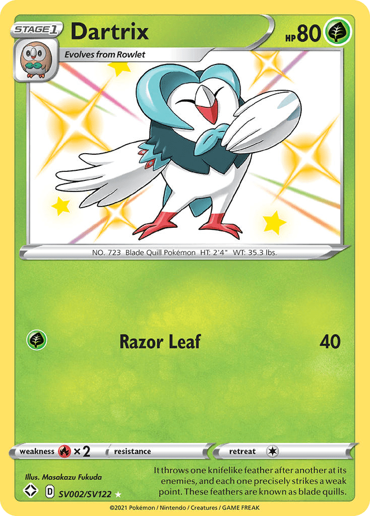 Dartrix swsh45sv-SV002 Rare Shiny from Shining Fates Shiny Vault Set