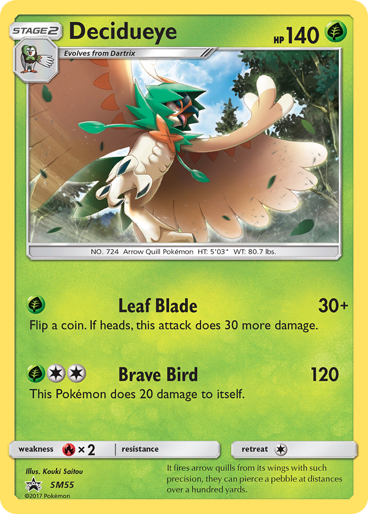 Decidueye smp-SM55 Promo from SM Black Star Promos Set