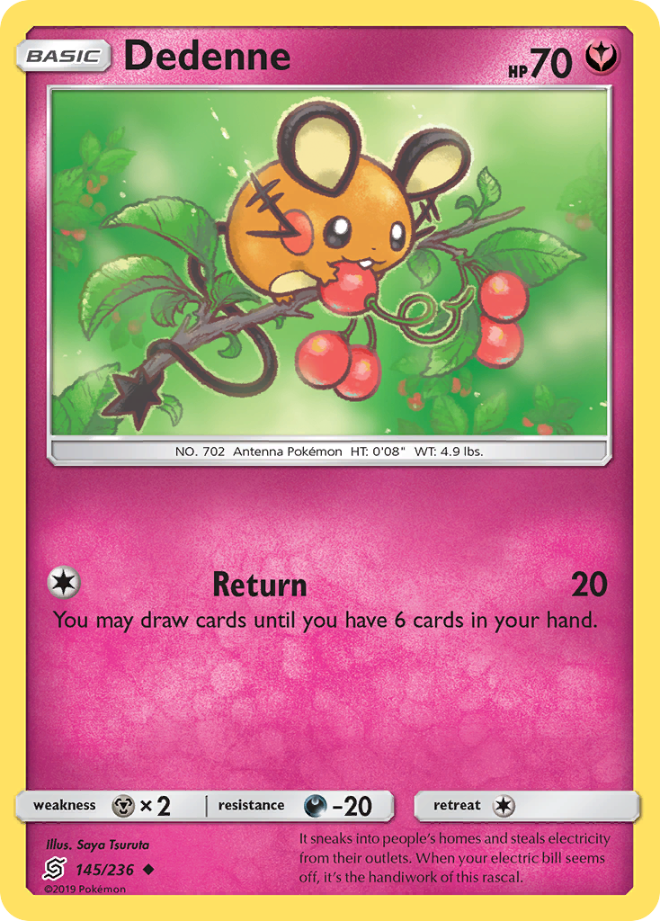 Dedenne sm11-145 Uncommon from Unified Minds Set