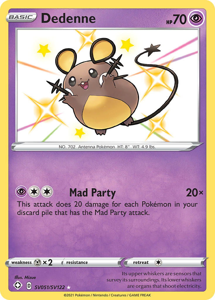 Dedenne swsh45sv-SV051 Rare Shiny from Shining Fates Shiny Vault Set