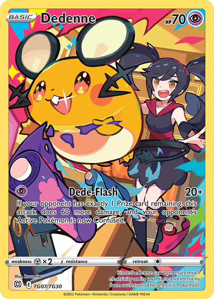 Dedenne swsh9tg-TG07 Trainer Gallery Rare Holo from Brilliant Stars Trainer Gallery Set