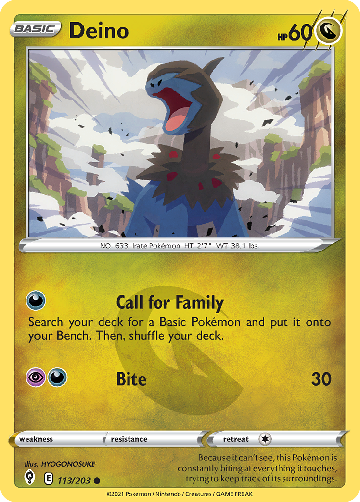 Deino swsh7-113 Common from Evolving Skies Set