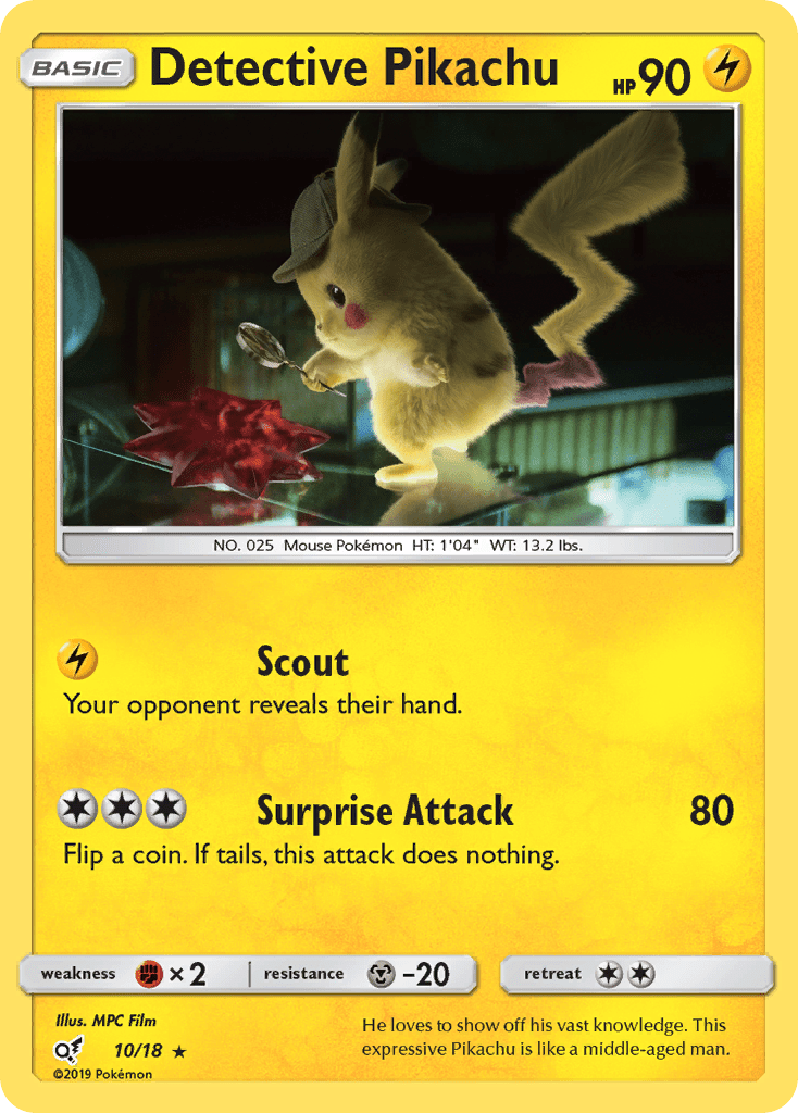 Detective Pikachu det1-10 Rare from Detective Pikachu Set