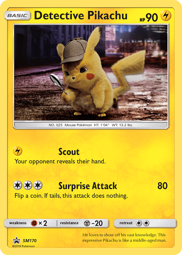 Detective Pikachu smp-SM170 Promo from SM Black Star Promos Set