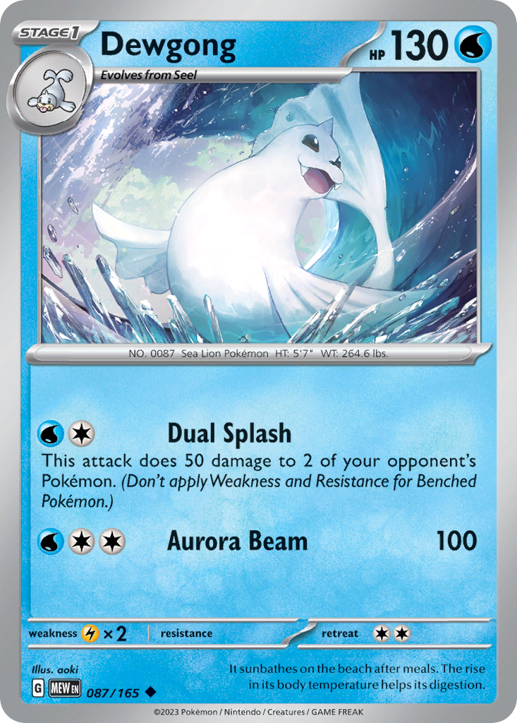 Dewgong sv3pt5-87 Uncommon from 151 Set