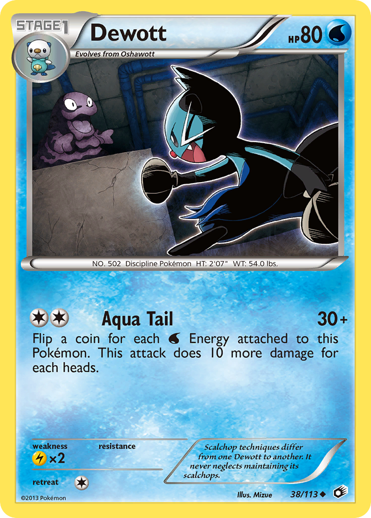 Dewott bw11-38 Uncommon from Legendary Treasures Set
