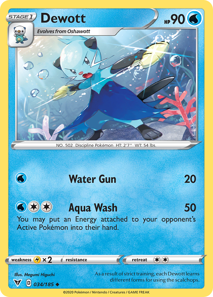Dewott swsh4-34 Uncommon from Vivid Voltage Set