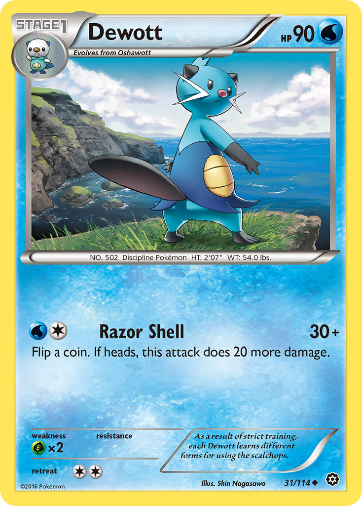 Dewott xy11-31 Uncommon from Steam Siege Set