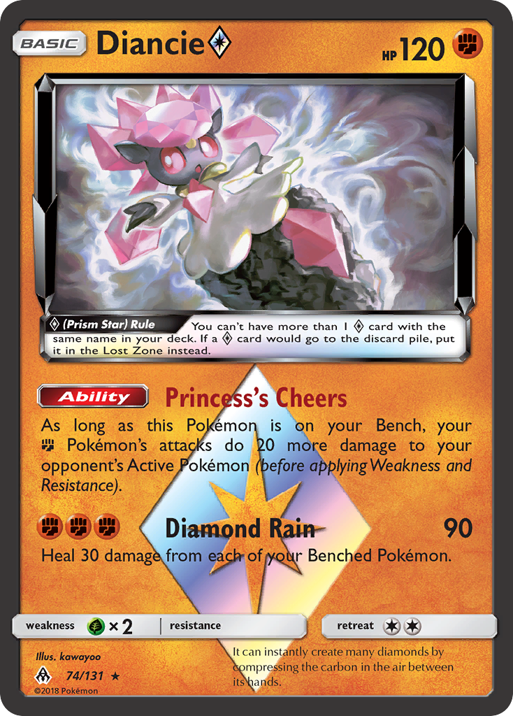 Diancie ◇ sm6-74 Rare Prism Star from Forbidden Light Set