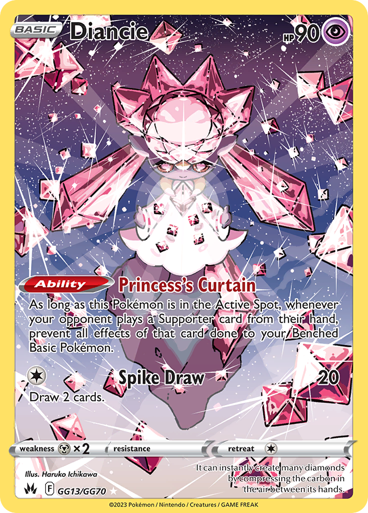 Diancie swsh12pt5gg-GG13 Trainer Gallery Rare Holo from Crown Zenith Galarian Gallery Set