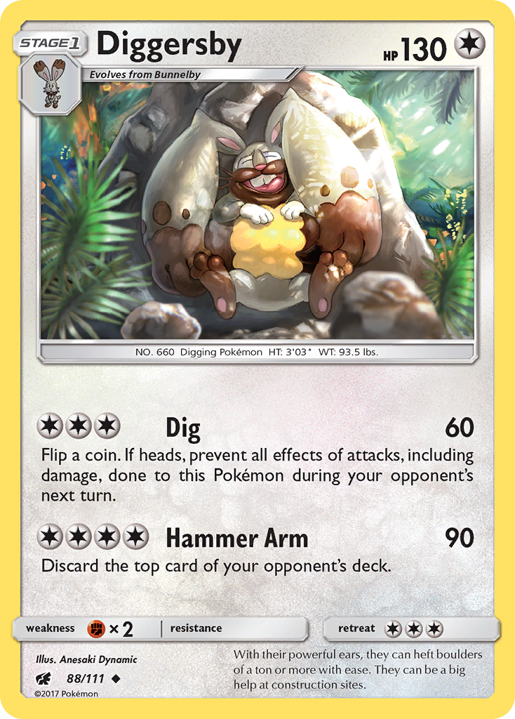 Diggersby sm4-88 Uncommon from Crimson Invasion Set