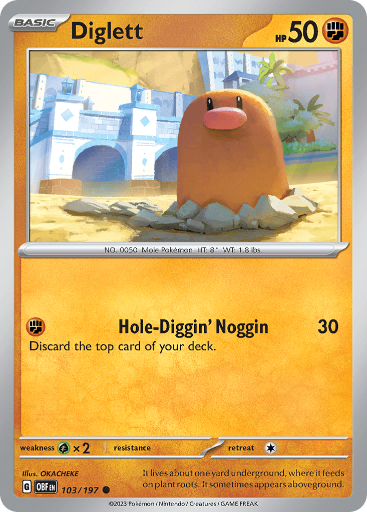 Diglett sv3-103 Common from Obsidian Flames Set