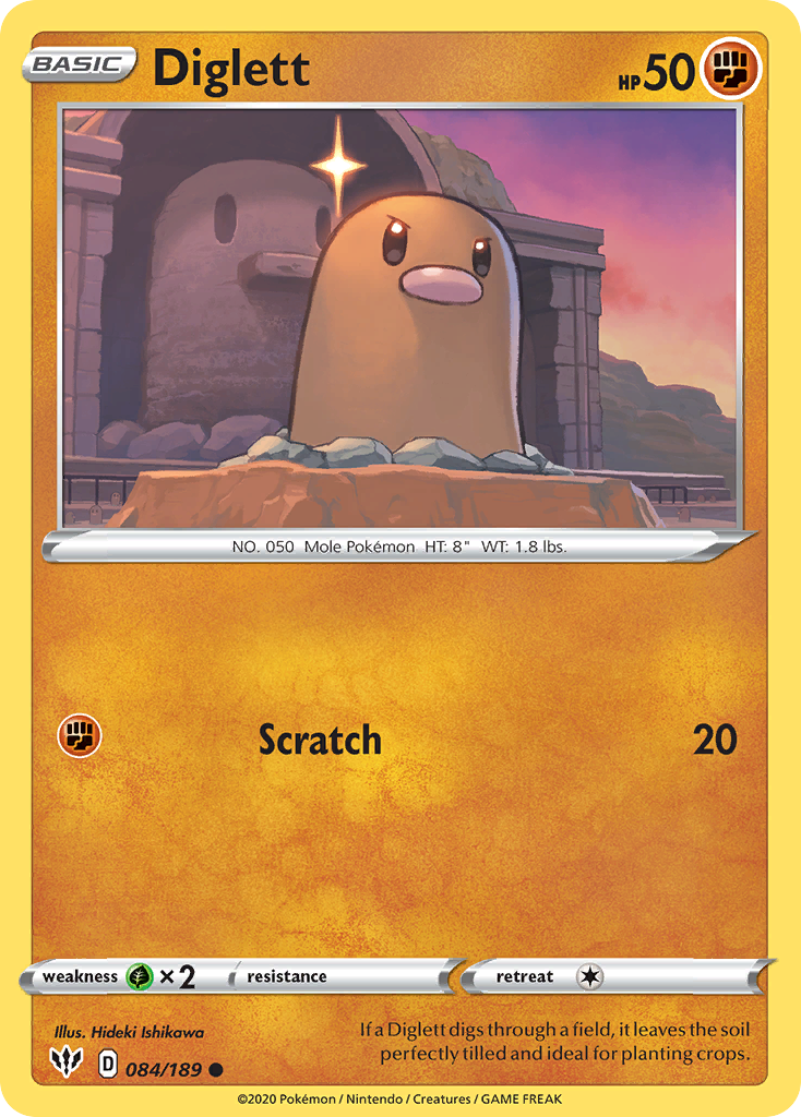 Diglett swsh3-84 Common from Darkness Ablaze Set