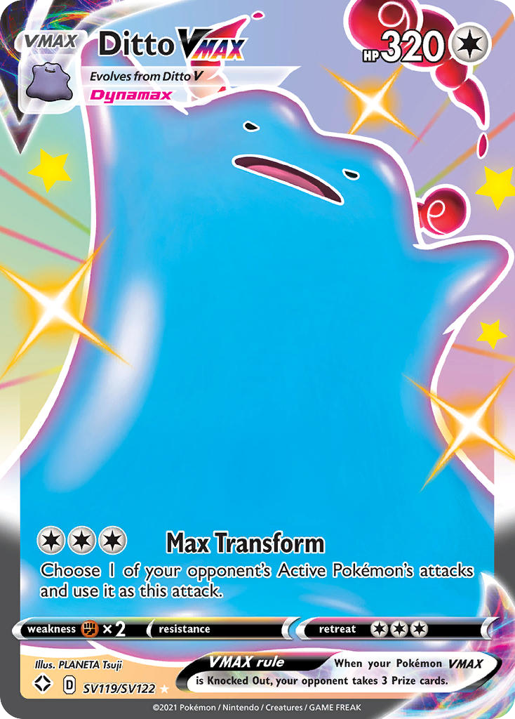 Ditto VMAX swsh45sv-SV119 Rare Holo VMAX from Shining Fates Shiny Vault Set