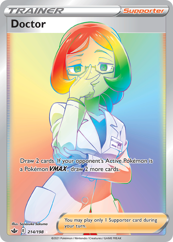 Doctor swsh6-214 Rare Rainbow from Chilling Reign Set