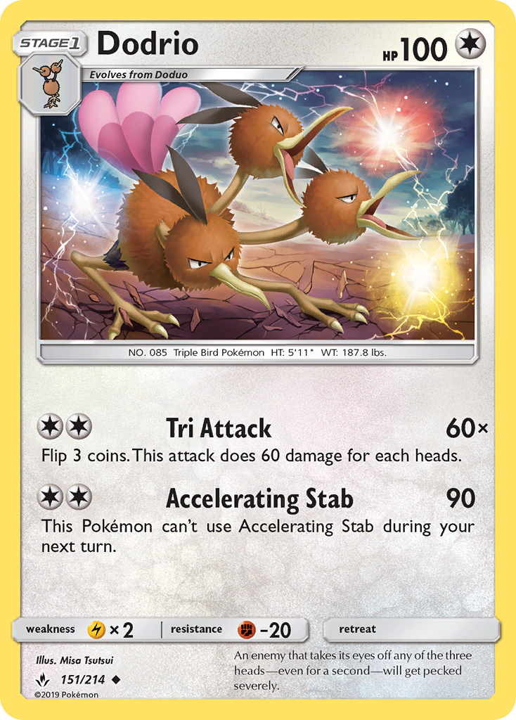 Dodrio sm10-151 Uncommon from Unbroken Bonds Set