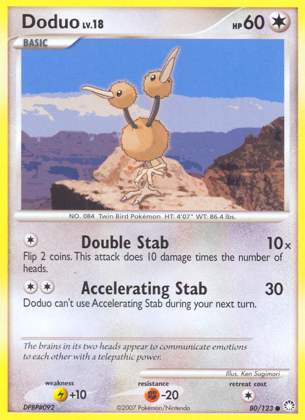 Doduo dp2-80 Common from Mysterious Treasures Set