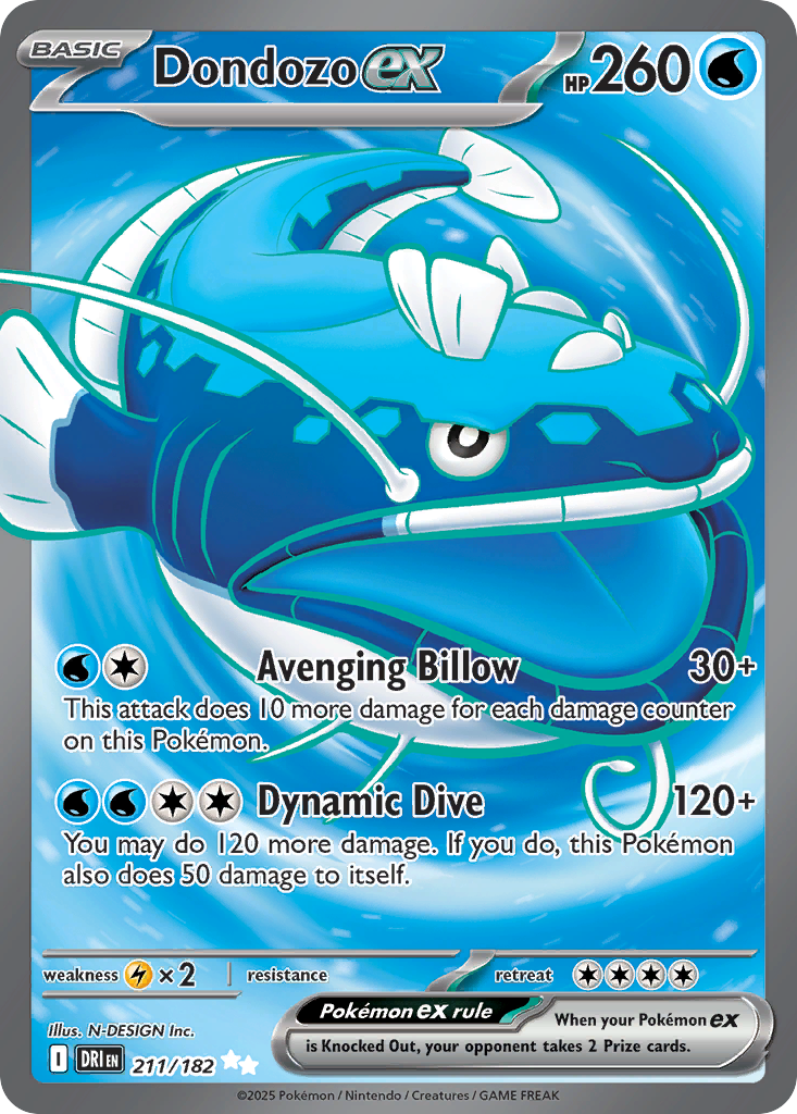 Dondozo ex sv10-211 Ultra Rare from Destined Rivals Set