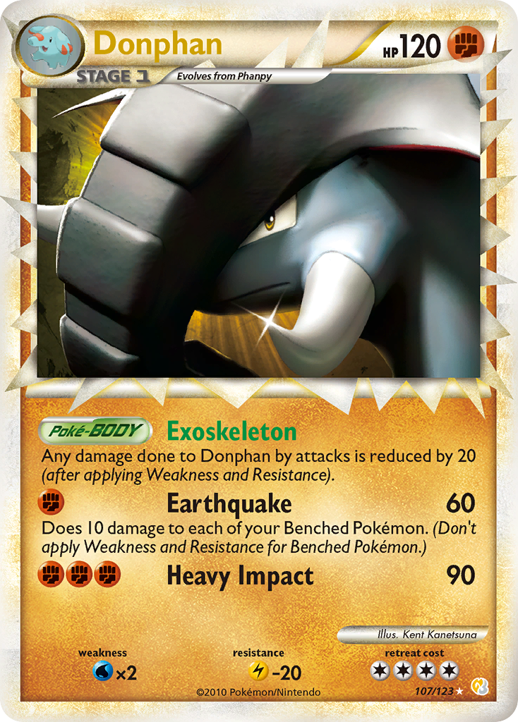 Donphan hgss1-107 Rare Prime from HeartGold & SoulSilver Set