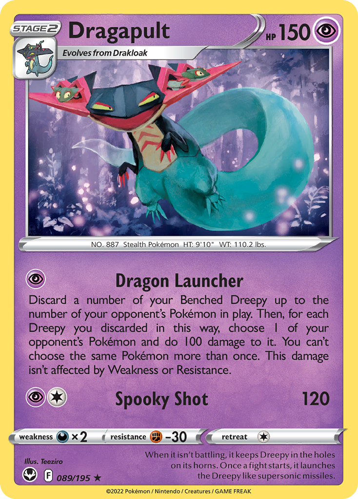 Dragapult swsh12-89 Rare Holo from Silver Tempest Set