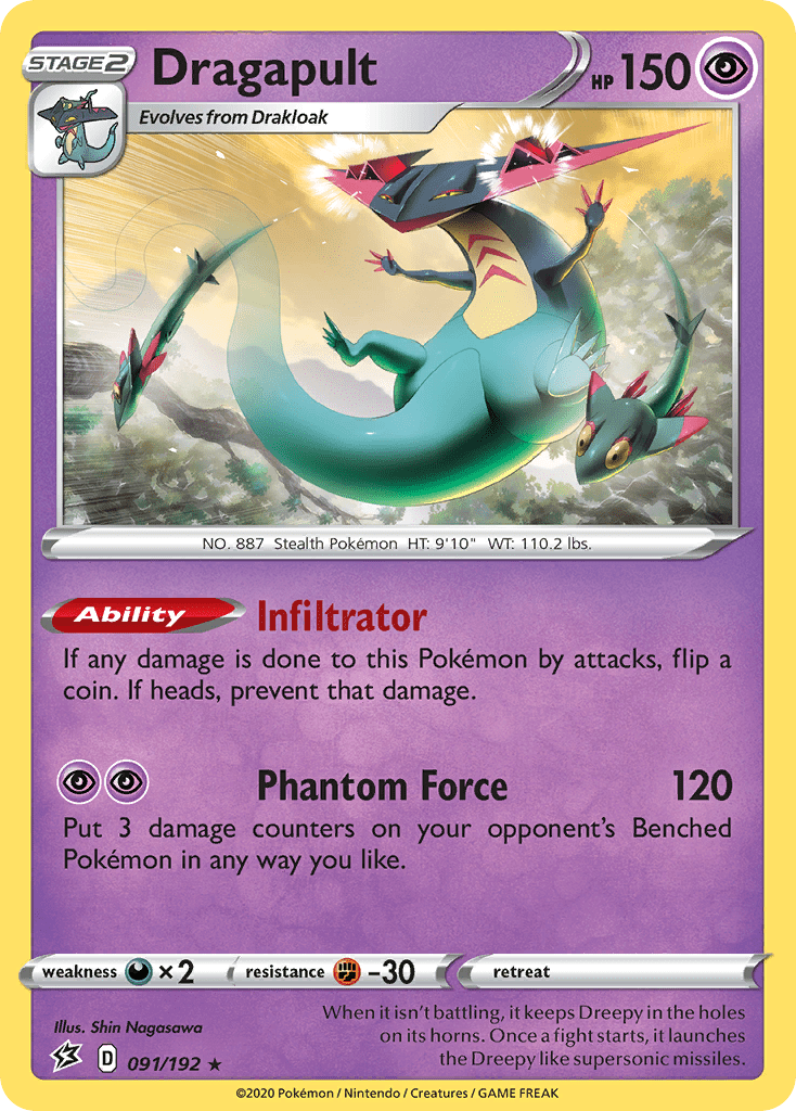 Dragapult swsh2-91 Rare Holo from Rebel Clash Set