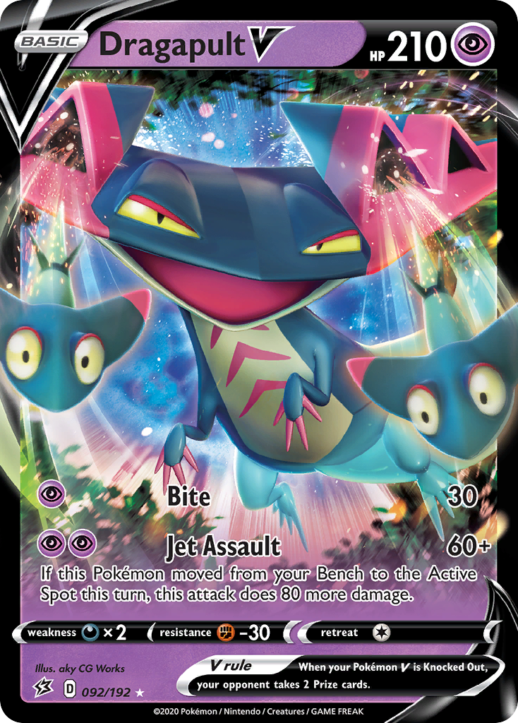 Dragapult V swsh2-92 Rare Holo V from Rebel Clash Set
