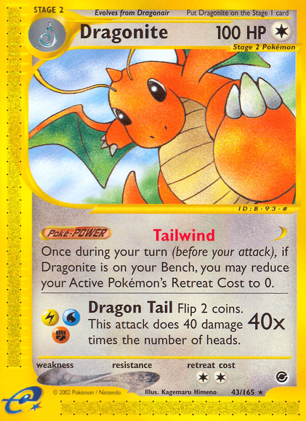 Dragonite ecard1-43 Rare from  Set