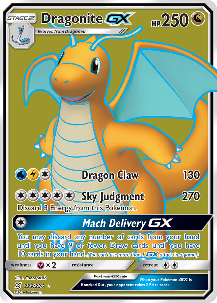 Dragonite-GX sm11-229 Rare Ultra from Unified Minds Set