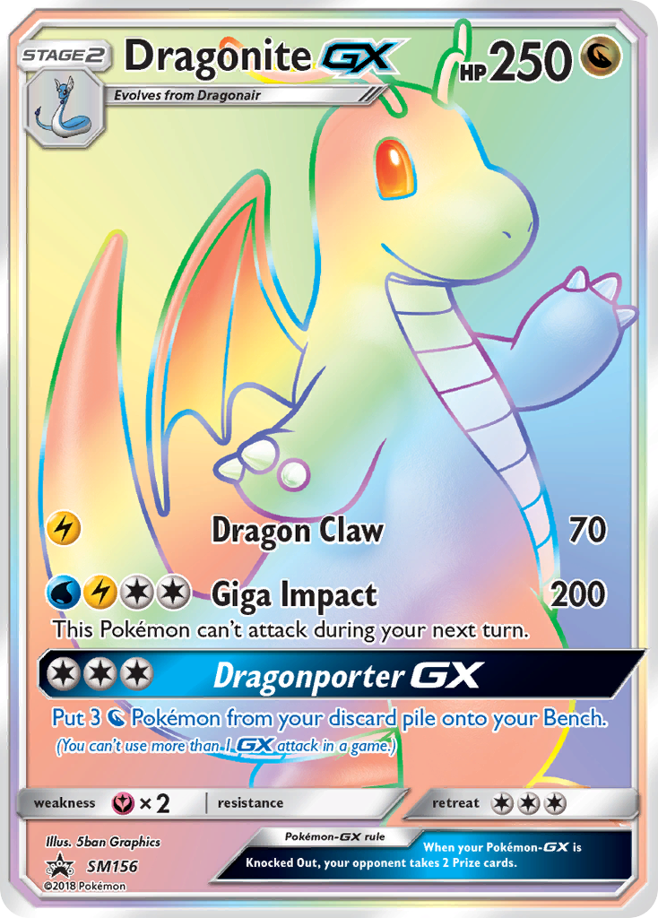 Dragonite-GX smp-SM156 Promo from SM Black Star Promos Set