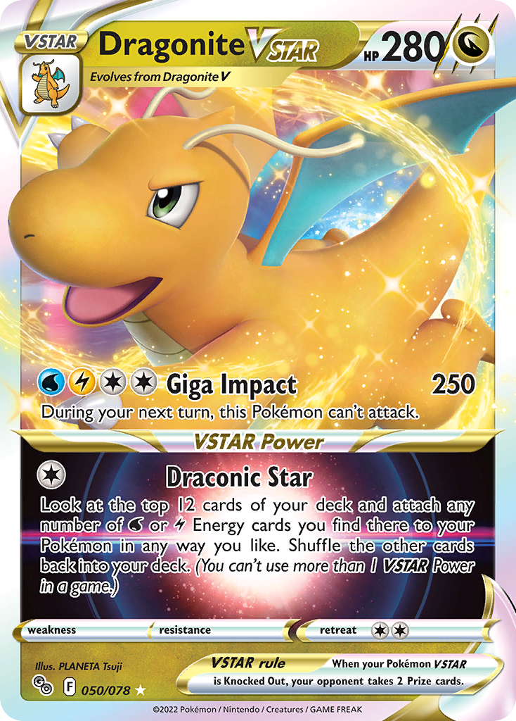Dragonite VSTAR pgo-50 Rare Holo VSTAR from Pokémon GO Set