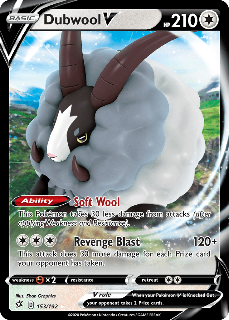 Dubwool V swsh2-153 Rare Holo V from Rebel Clash Set