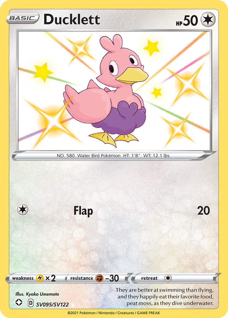 Ducklett swsh45sv-SV095 Rare Shiny from Shining Fates Shiny Vault Set
