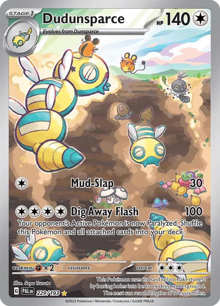 Dudunsparce sv2-229 Illustration Rare from Paldea Evolved Set