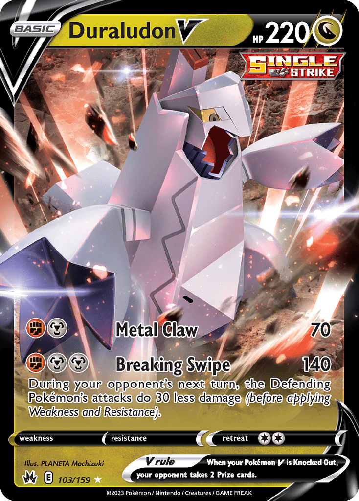 Duraludon V swsh12pt5-103 Rare Holo V from Crown Zenith Set