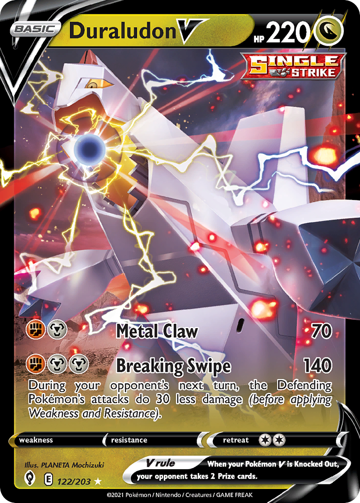 Duraludon V swsh7-122 Rare Holo V from Evolving Skies Set