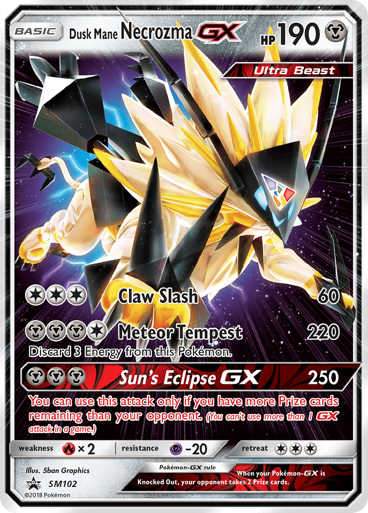 Dusk Mane Necrozma-GX smp-SM102 Promo from SM Black Star Promos Set