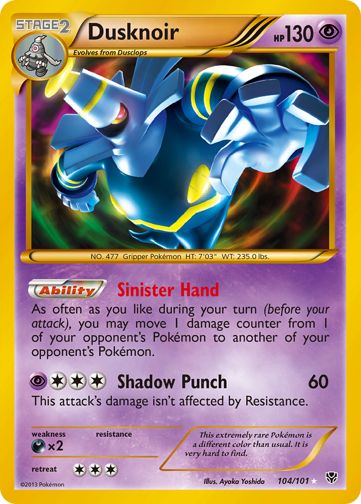 Dusknoir bw10-104 Rare Secret from Plasma Blast Set