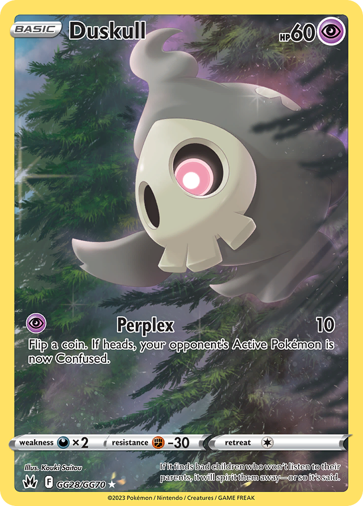 Duskull swsh12pt5gg-GG28 Trainer Gallery Rare Holo from Crown Zenith Galarian Gallery Set