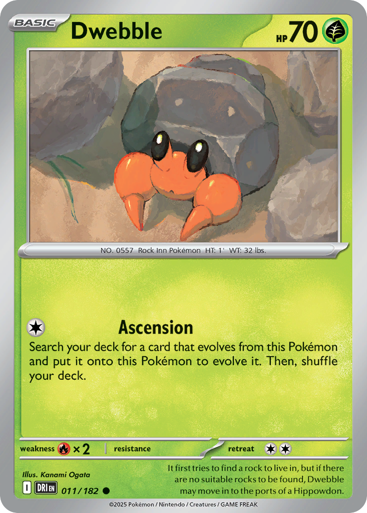 Dwebble sv10-11 Common from Destined Rivals Set