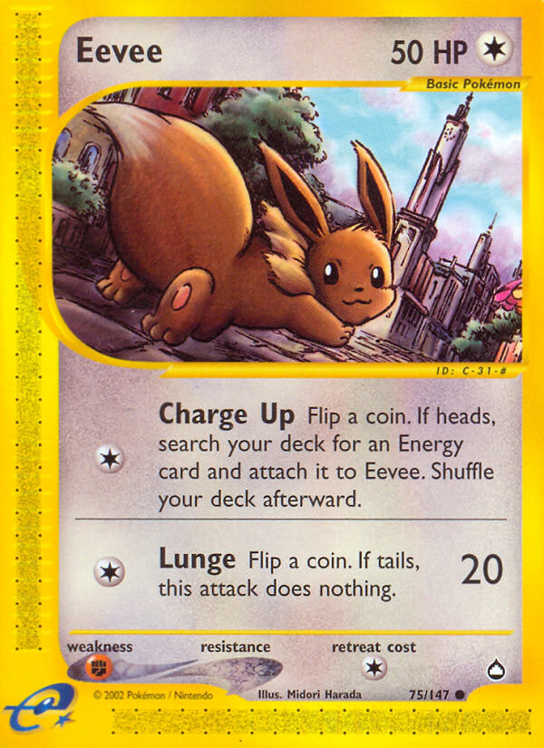 Eevee ecard2-75 Common from Aquapolis Set